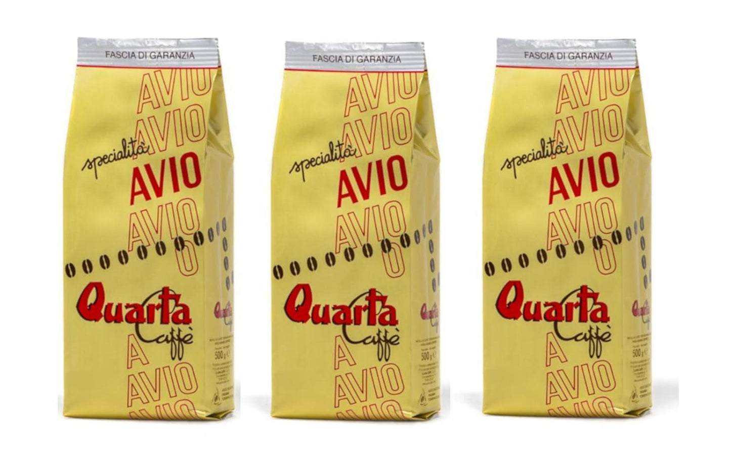 Mezcla de granos de café Caffè Avio Oro | 3 paquetes x 500 g | 1,5 kilos en total | Mezcla clásica de variedades Arábica seleccionadas | Italia, Apulia, Salento
