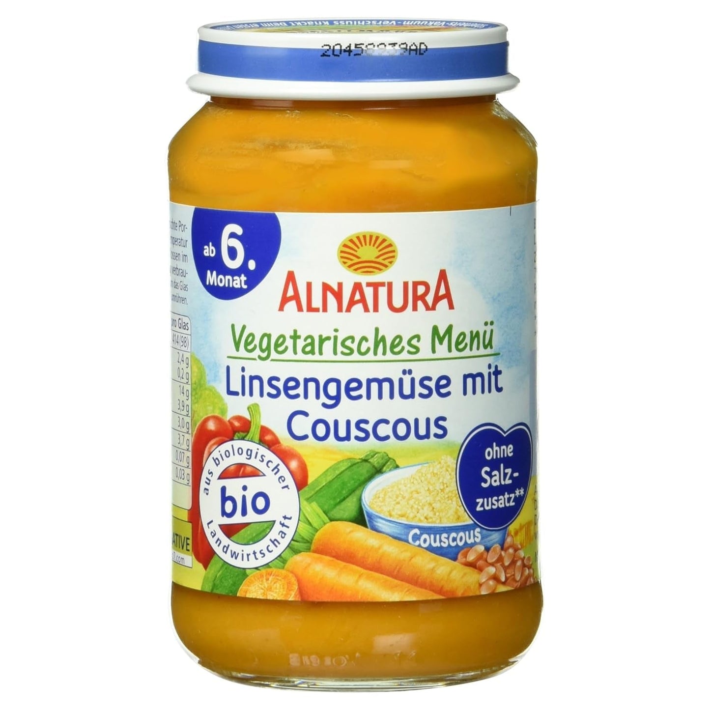 Guiso de lentejas ecológico con cuscús (a partir de 6 meses), 190 g