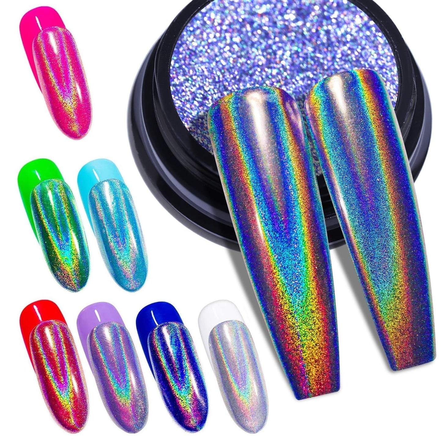 BISHENGYF Polvo de uñas cromado plateado, metal Holo Chromfarbener Nagelpuder, 1G Cromepulver Nägel Glitzer Glänzende Silver Nagelpulver Spiegeleffekt Pigment Nagelkunst, Diy-Design-Dekor Frauen Geschenk