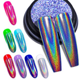 BISHENGYF Polvo de uñas cromado plateado, metal Holo Chromfarbener Nagelpuder, 1G Cromepulver Nägel Glitzer Glänzende Silver Nagelpulver Spiegeleffekt Pigment Nagelkunst, Diy-Design-Dekor Frauen Geschenk