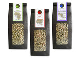Café crudo - Café verde orgánico de Etiopía, Java y Honduras (paquete reducido en granos de café verde 3x500 g) - Certificado GMP