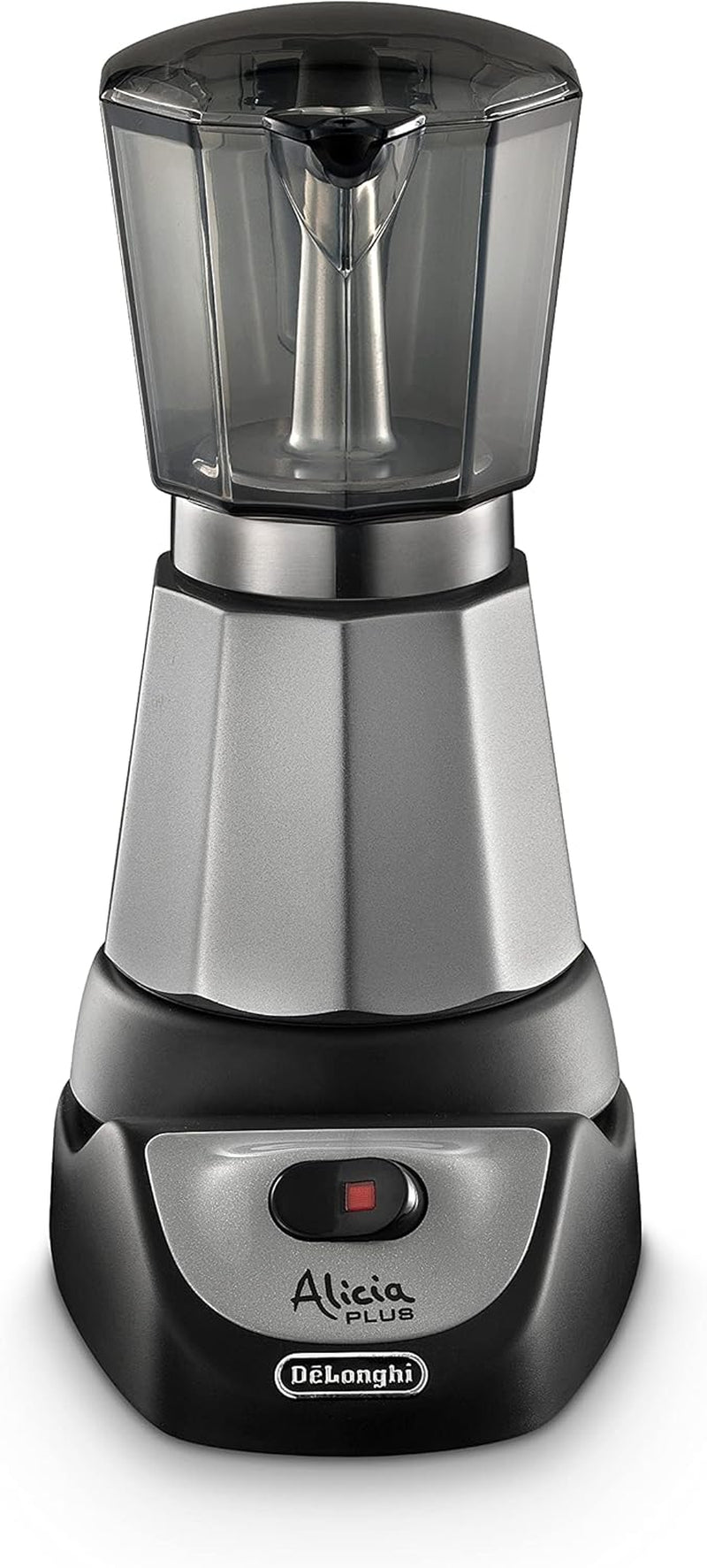 De'Longhi Alicia Plus EMKM6.B Moka Pot (giratoria 360°, 550 W) Plata-Negro