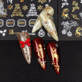 9 Blatt Nagelsticker Weihnachten Nagelaufkleber Selbstklebend Weiß Rentier Schneemann Nail Art Sticker Dekoration Nageldesign Zubehör