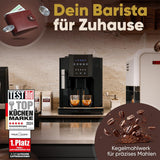 Cafetera espresso ProfiCook® totalmente automática con espumador de leche para capuchino | Molinillo cónico | con función de calentamiento de tazas | Bomba profesional italiana | Pantalla táctil | Café expreso | PC KAV 1281