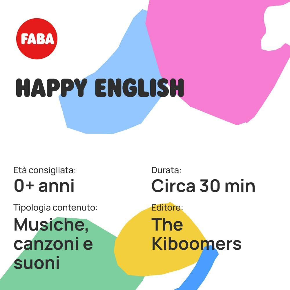 Figura sonora - Happy English - música y canciones en inglés - juguete con contenido educativo, versión italiana, niños y niñas de todas las edades Baby Toys Naty Shop