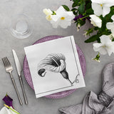 PAW - Servilletas Airlaid - Tipo Tela (40 X 40 Cm) I 50 Piezas I Para Servicio Funerario, Fiesta Funeraria, Funeral, Despedida I Servilletas De Tela Para Decoración De Mesa De Alta Calidad - Flor De La Memoria I Flor De La Memoria