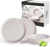 como. de Villeroy & Boch – Vajilla de algodón artesanal 4 teilig Weiß, Spülmaschinenfest, Mikrowellensicher, Geschirrset, Tafelservice Modern, Speiseteller, Tiefe Teller, Pottery-Look, Premium Porzellan