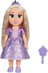Disney Princess Rapunzel Muñeca de 35 cm, Ojos con Purpurina Reflectante, Articulaciones móviles, Vestido Desmontable, Zapatos, Corona, Pelo Largo y Rubio, para niñas a Partir de 3 años