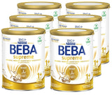 BEBA SUPREME JUNIOR 1 Plus - Bebida para niños a partir de 1 año, con complejo 6 HMO, sin lactosa, sin aceite de palma, sin aceite de pescado, comida para niños pequeños, leche en polvo para bebés, paquete de 6 (6 x 800g)