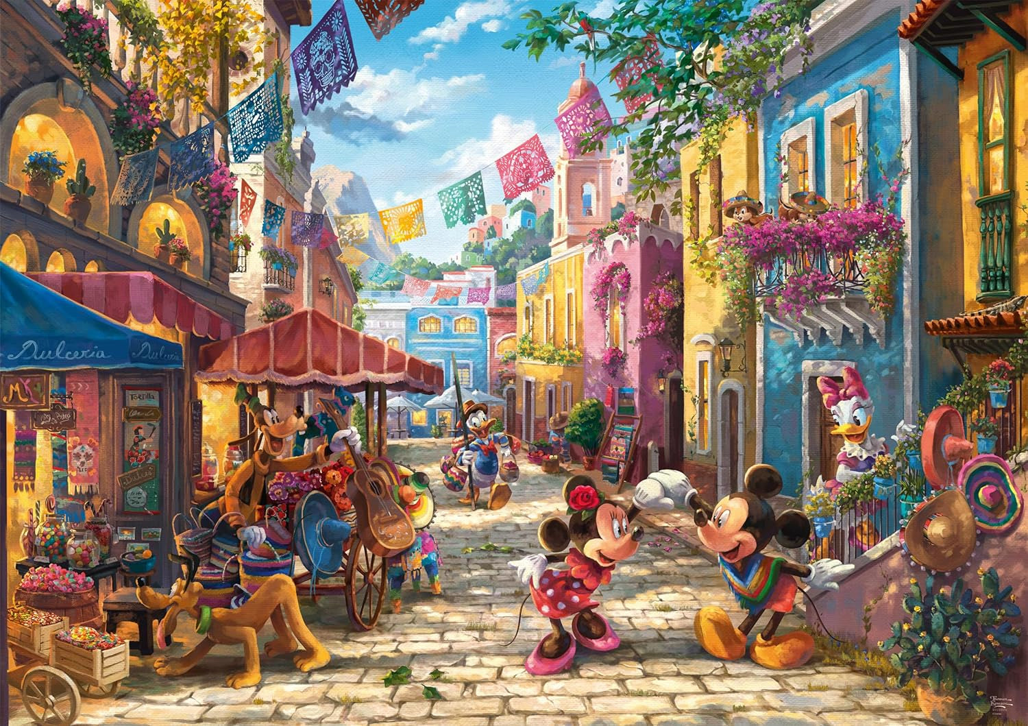 Schmidt Spiele 57397 Thomas Kinkade, Disney, Mickey y Minnie en México, rompecabezas de 6000 piezas Puzzle Naty Shop