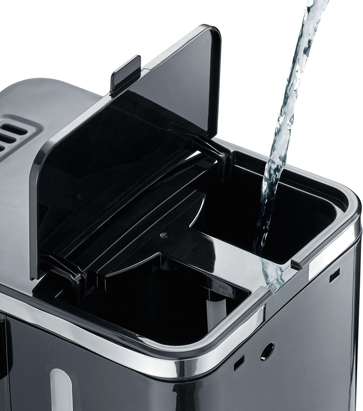 GRAEF. FK402 Cafetera espresso con filtro negra, 1,25 L, función de mantenimiento de calor, temporizador, función de preinfusión, cabezal de preparación para un desarrollo óptimo del sabor, fácil de usar