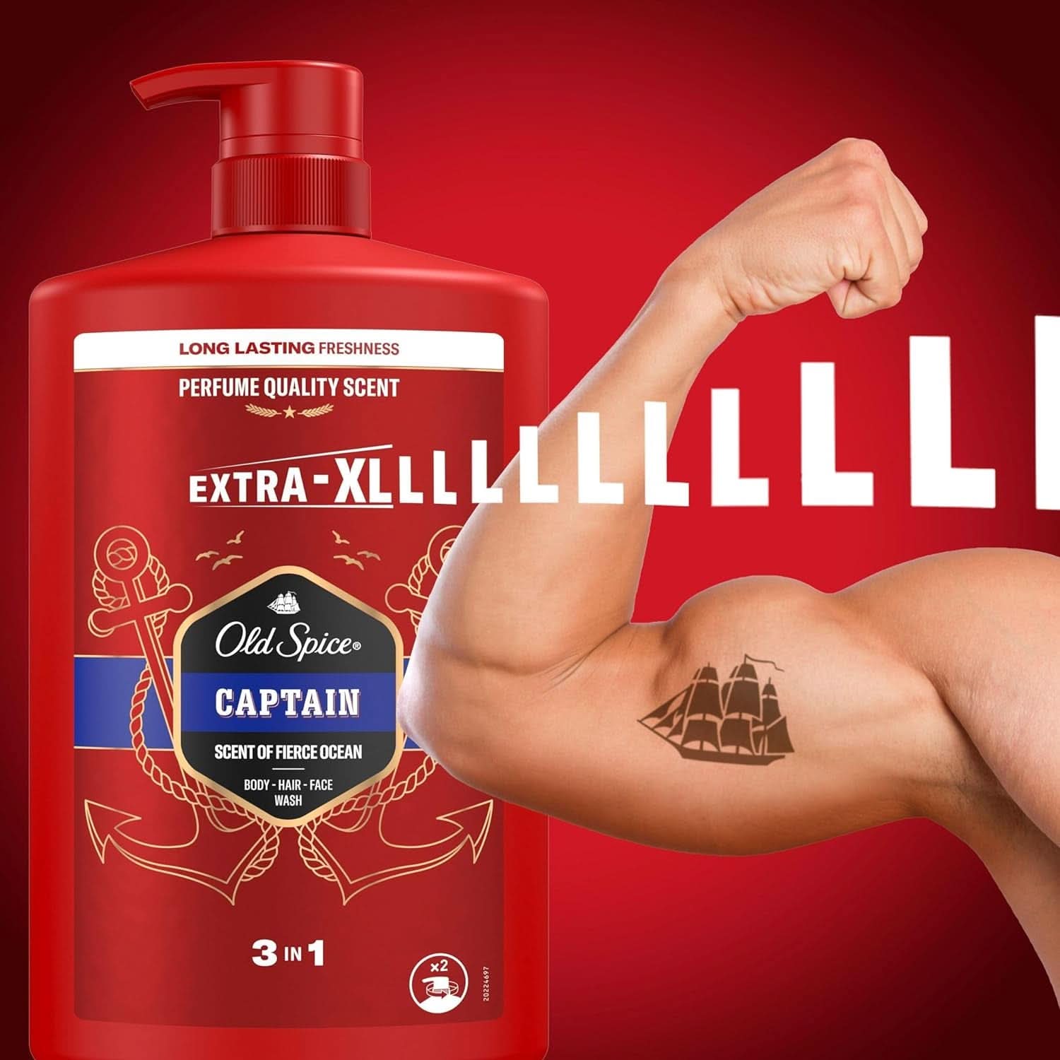 Old Spice Captain Gel de Ducha y Champú 3 en 1 para Hombre, 1 Litro Ducha y Baño Naty Shop