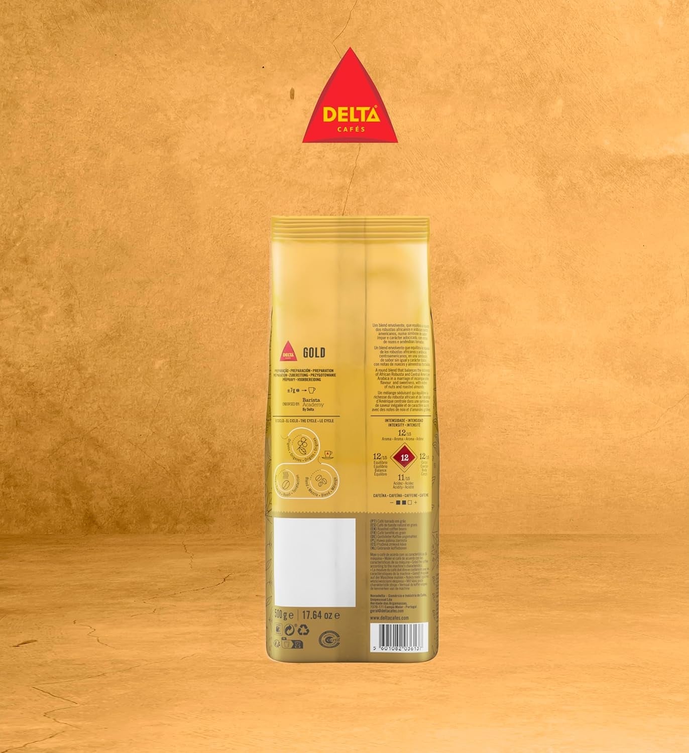 Lote de café en grano Delta, envase Gold, 500 g