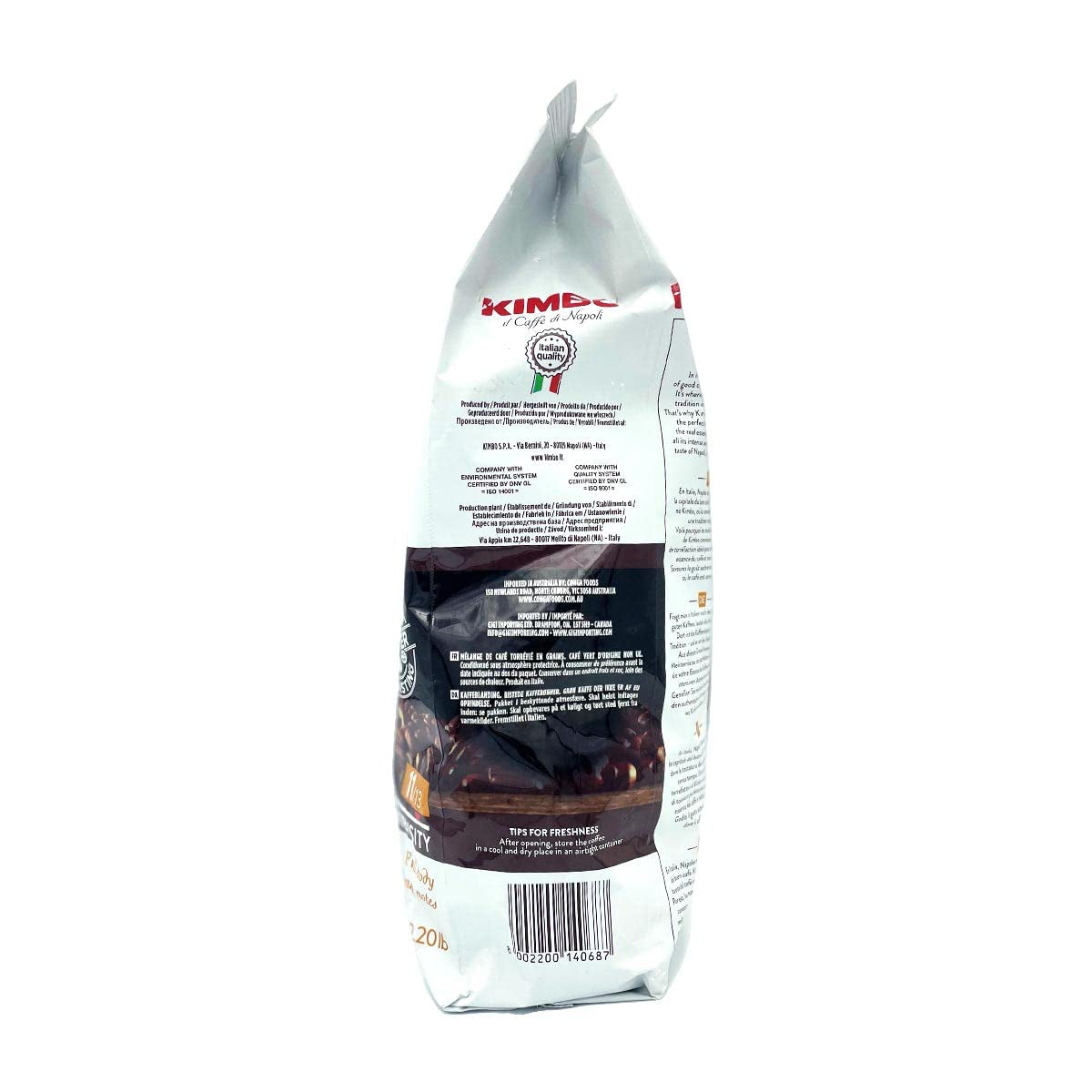 3x Café en grano Espresso crema intenso, tostado medio oscuro, café en grano entero, bolsa de 1 kg, café de Nápoles
