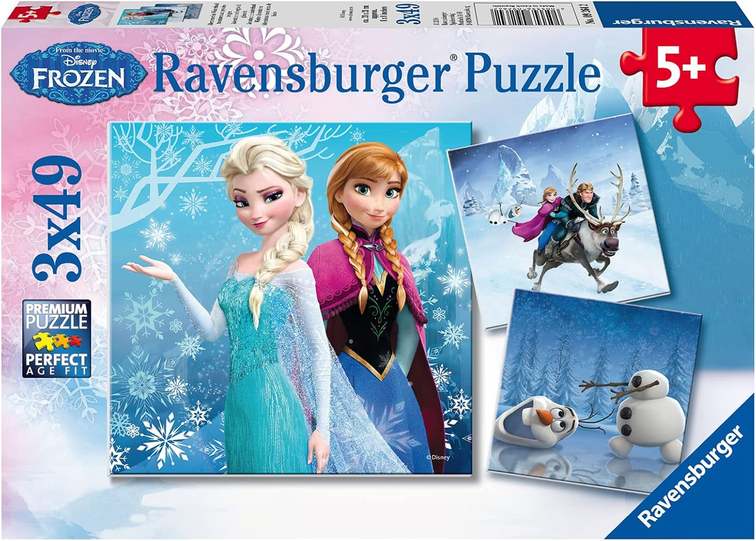 Ravensburger Puzzle Infantil - 09264 Aventuras en Winterland - rompecabezas para niños a partir de 5 años, rompecabezas de Frozen de Disney con 3X49 piezas Puzzle Naty Shop Título predeterminado