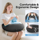 Almohada de lectura y juegos, almohada de lectura para cama/sofá/suelo, almohada de alimentación/ganchillo con gran almohada ergonómica para juegos, almohada de jugador para iPad/portátil - negro