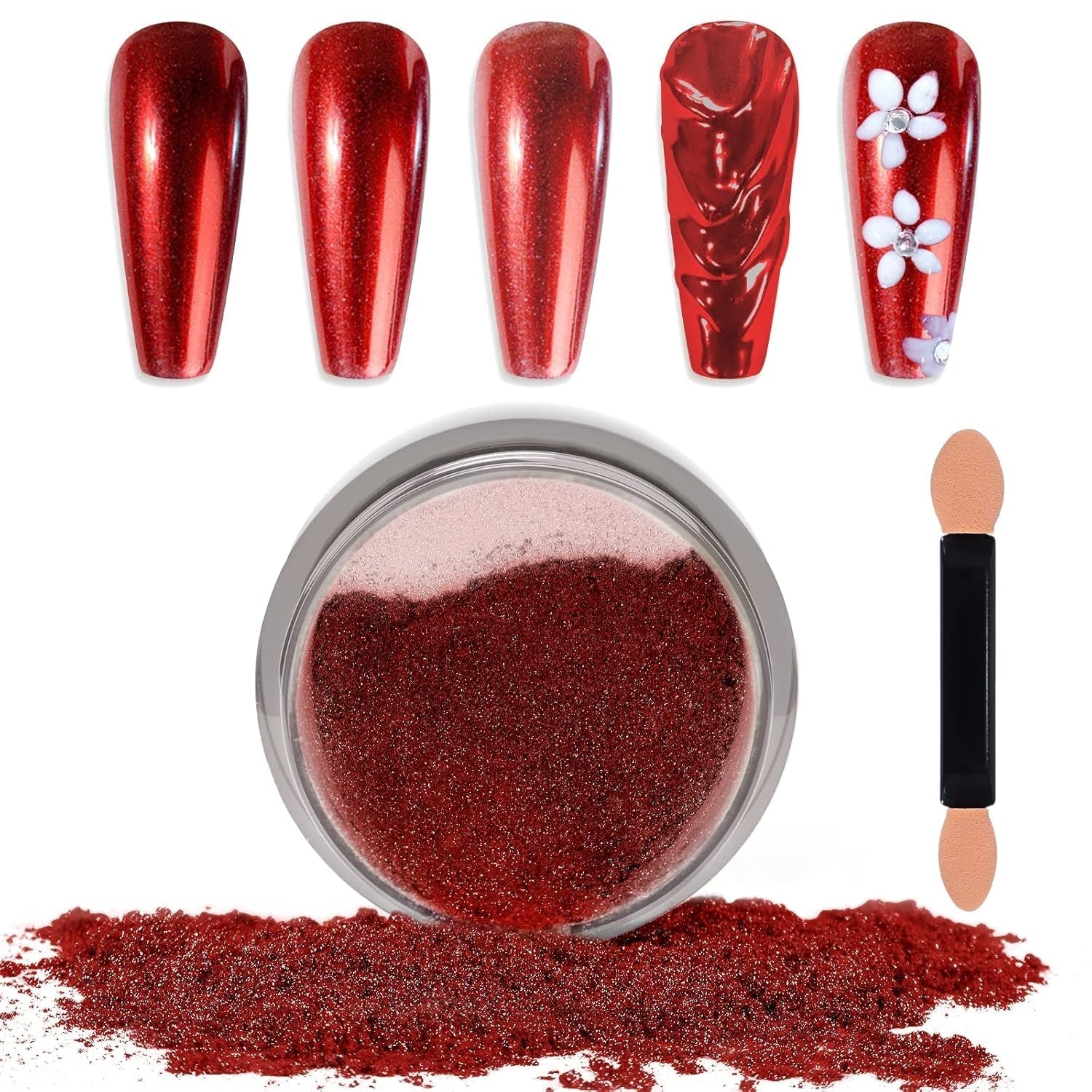 Chrome Nagel Pulver Spiegel Effekt Metallic Staub Holographische Glitter Glasierte Maniküre Dekoration Reflektierendes Pigment para DIY Gel Polish Nail Art, Harz Handwerk, Geschenke Für Gold
