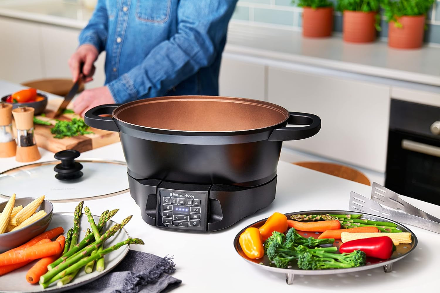Multicocina Russell Hobbs 6,5L, pantalla digital, 8 funciones de cocción Olla de cocción lenta Naty Shop