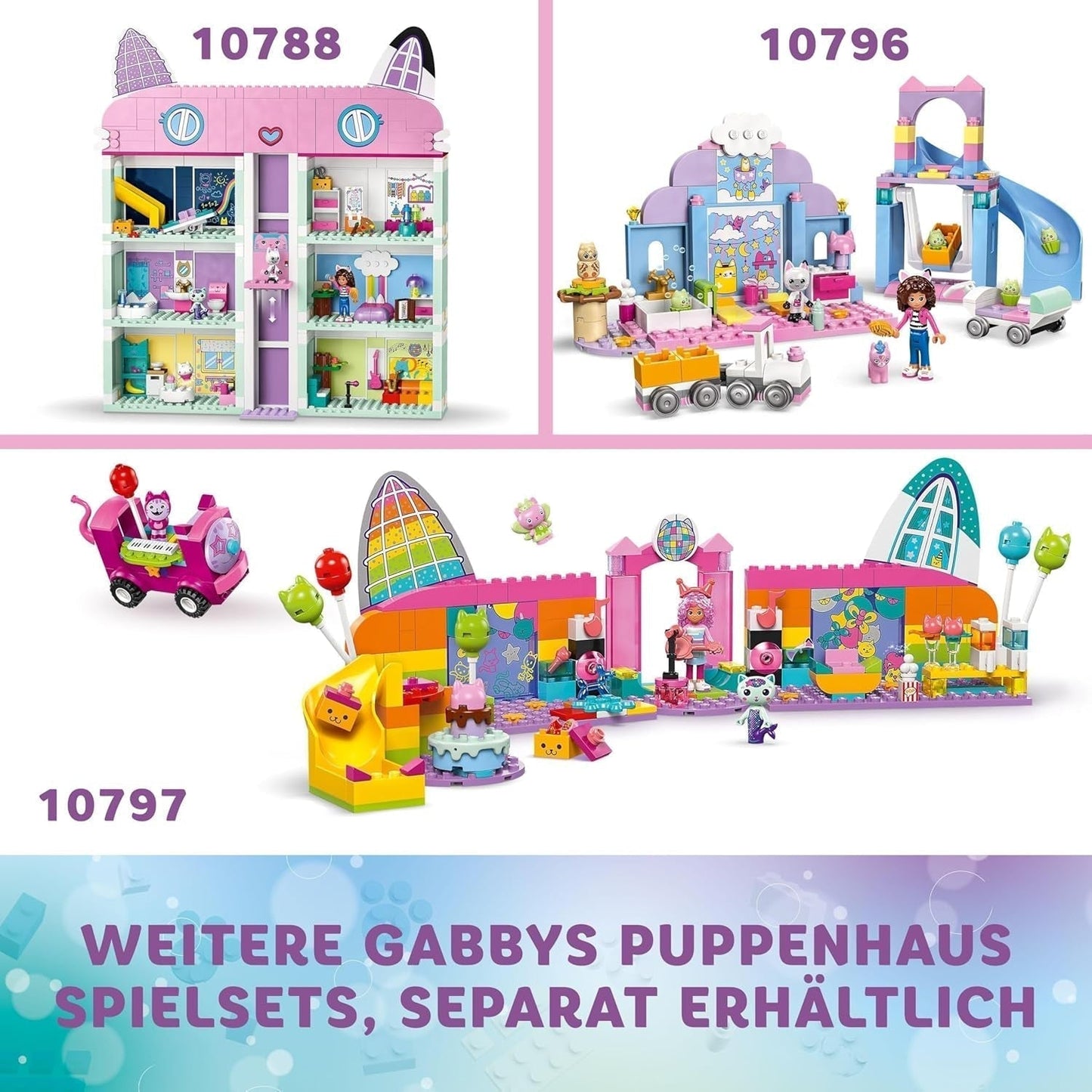 LEGO 4+ Casa de muñecas de Gabby Sala de fiestas de Gabby, set de discoteca con tobogán y figuras de animales para juegos de interpretación creativos, regalo para niñas y niños a partir de 4 años 10797 Juegos de construcción Besuche den LEGO-Store