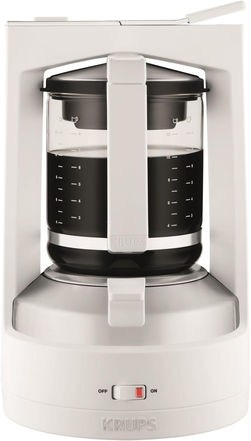 Krups Cafetera espresso con filtro T8, 850 W, apagado automático, 8-12 tazas, 1 L de capacidad, filtro permanente, interruptor de encendido/apagado iluminado, fácil de usar, negra, KM4689