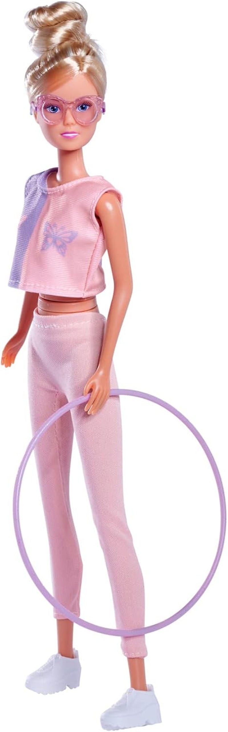 Simba 105733619 - Steffi Love Hula Hoop, Muñeca de juguete con ropa deportiva, Hula Hoop y función mecánica, 29 cm, a partir de 3 años