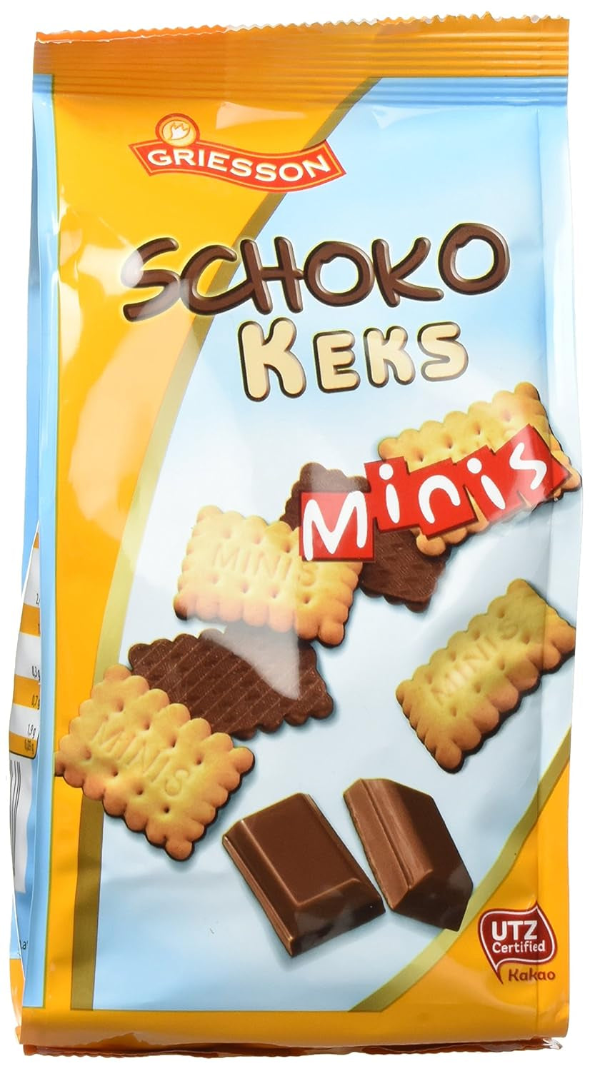 Mini galletas de chocolate Griesson, paquete de 12 (12 bolsas x 125 g)