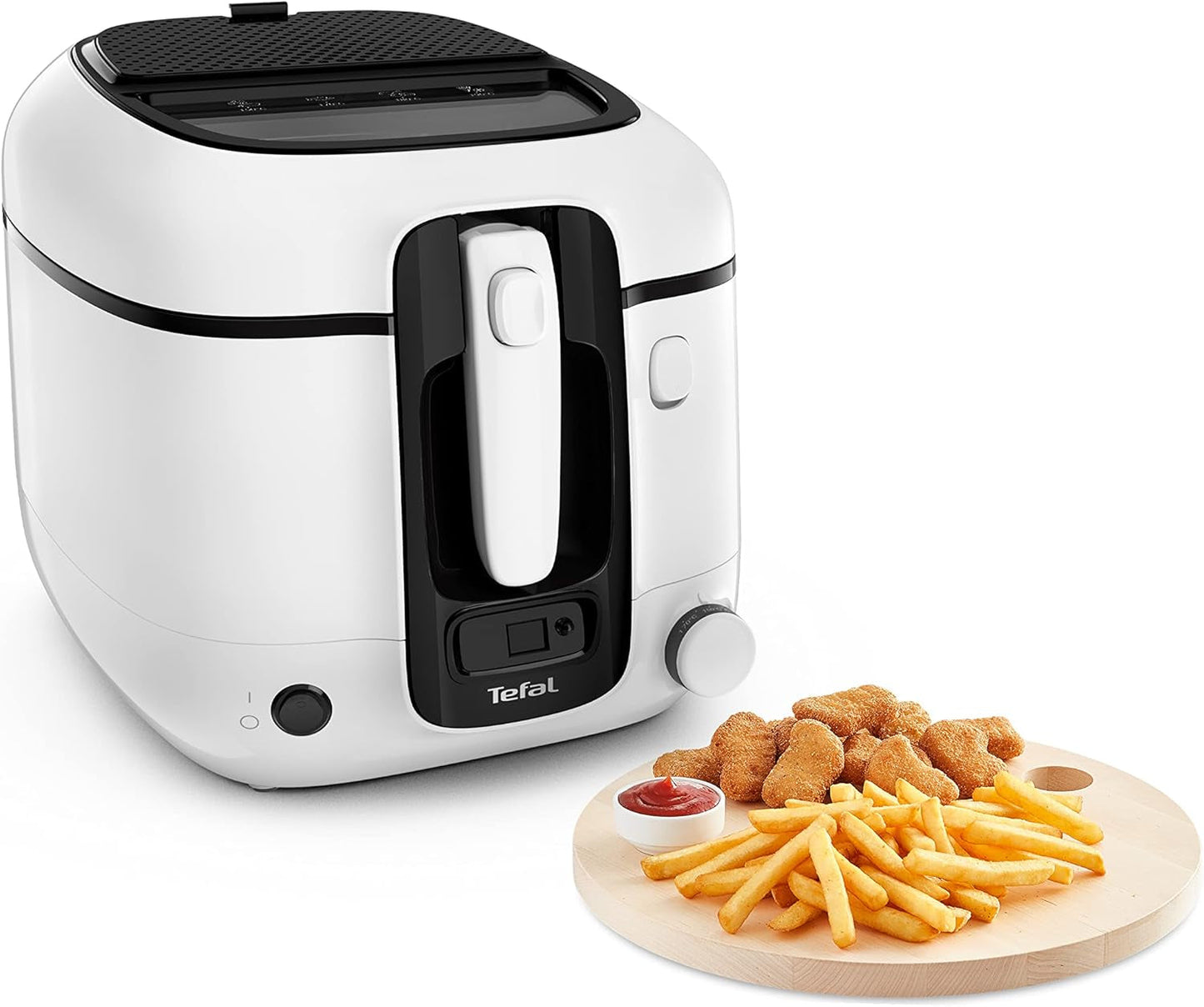 Freidora Tefal Super Uno Access, capacidad 2,2 L, piezas aptas para lavavajillas, filtro de olores Electrodomésticos Naty Shop Super Uno Mit Timer Weiß/Schwarz