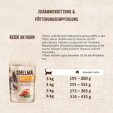 Shelma Comida húmeda para gatos con pollo en salsa de tomate y hierbas - Alimento completo sin cereales con alto contenido en carne - 28 x 85 g (2,38 kg)