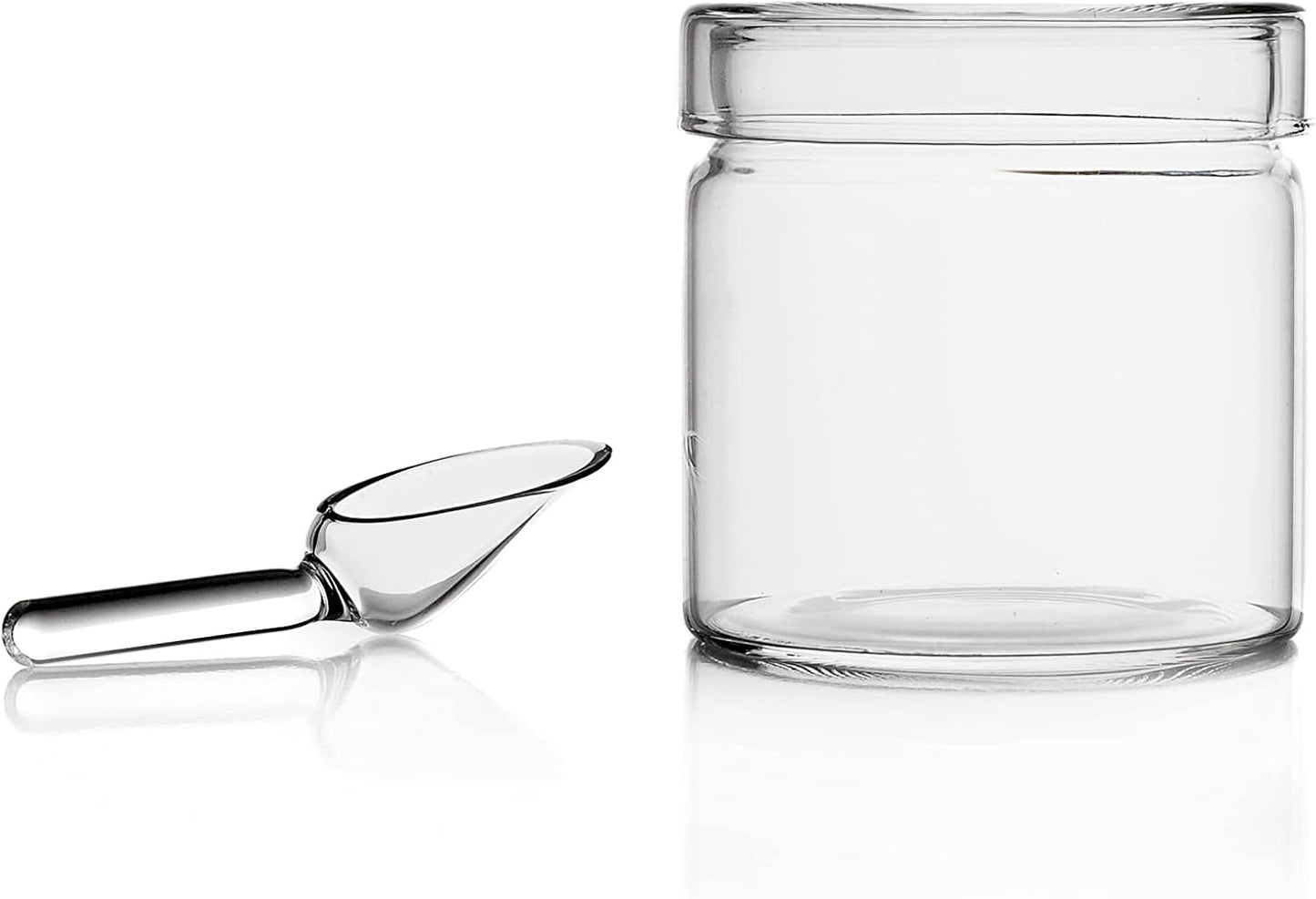 Tetera con cuchara, colección Piuma, 20 cl, vidrio de borosilicato, hecha a mano