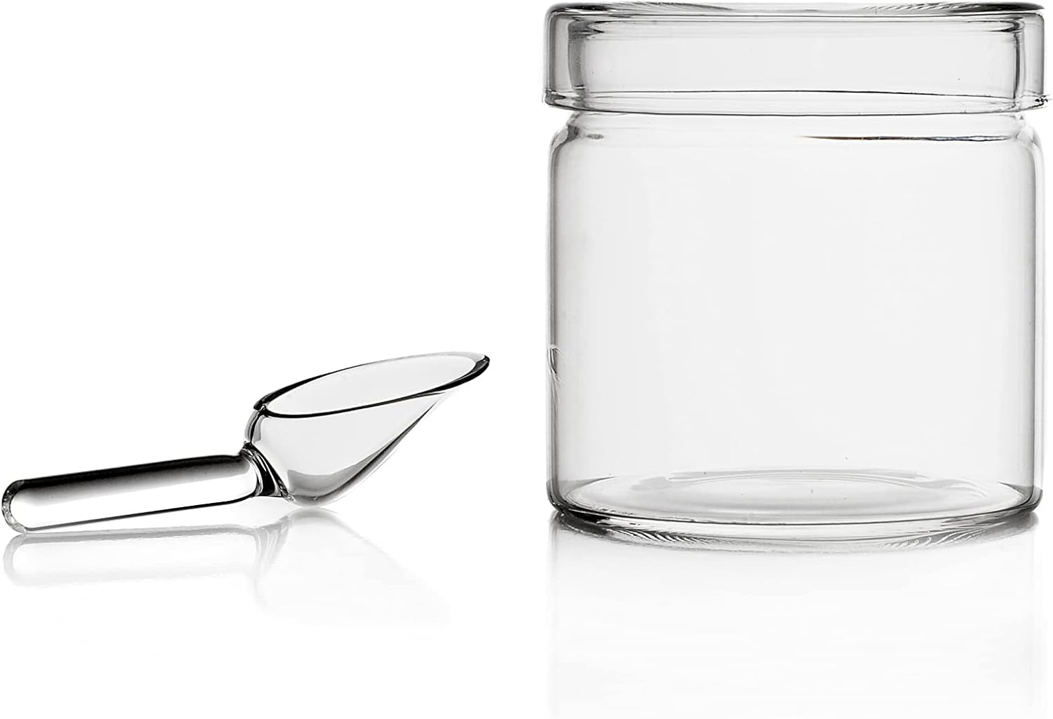 Tetera con cuchara, colección Piuma, 20 cl, vidrio de borosilicato, hecha a mano