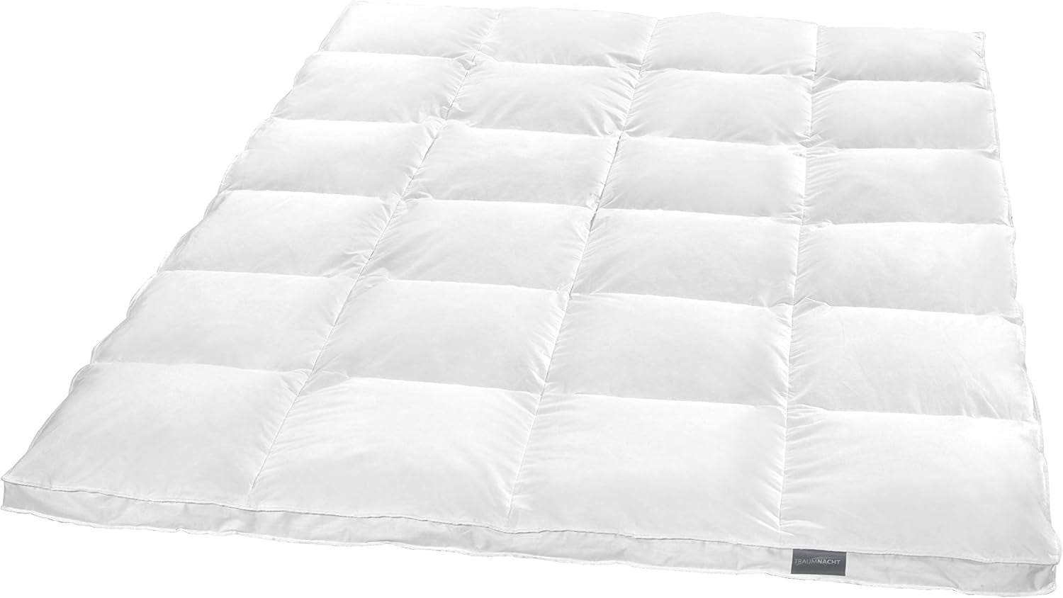 Traumnacht Basic Edredón de plumas ligero con plumón nuevo blanco (60%) y plumas (40%), DIN EN 12934, 135 X 200 cm, certificado Down Pass y Oeko-Tex, producido según el estándar de calidad alemán Edredones y edredones Naty Shop 60 por ciento plumón / 40 por ciento plumas Manta de invierno muy cálida 155 X 220
