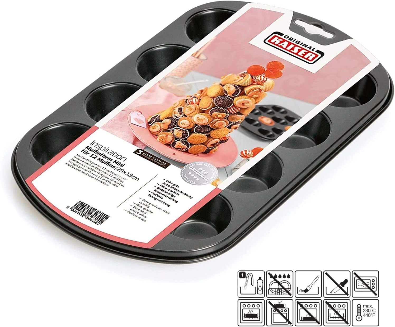 Original Kaiser Inspiration, Molde para 12 muffins 38 X 27 cm Naty Shop