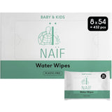 Naïf Toallitas para Bebé Sin Plástico 54 Piezas (1 Paquete x 54 Piezas) - Para Culito, Cuerpo y Cara del Bebé - Ingredientes Naturales