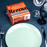 Servilletas de papel Renova, etiqueta roja naranja - 70 servilletas