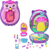 Polly Pocket GKJ64 - Caja portátil de bolsillo de piña con 8 funciones divertidas, muñecas Polly y Purple, 2 accesorios y hoja de pegatinas; juguete para niños a partir de 4 años Pupusi Naty Shop Mamma erizo niño