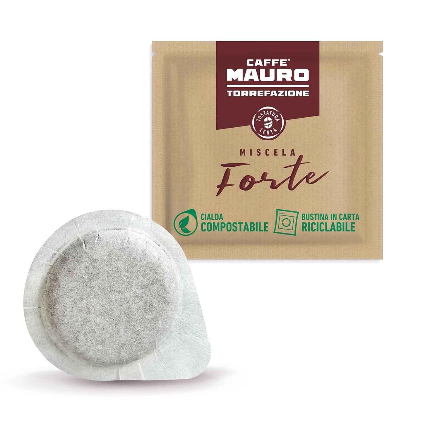 Caffè Mauro Torrefazione Kaffee Kompostierbare Pods, Recyclebare Verpackung, Original Mischung - 100 unidades - Intensidad 10/10 - Compatible con almohadillas de papel ESE System 44 mm