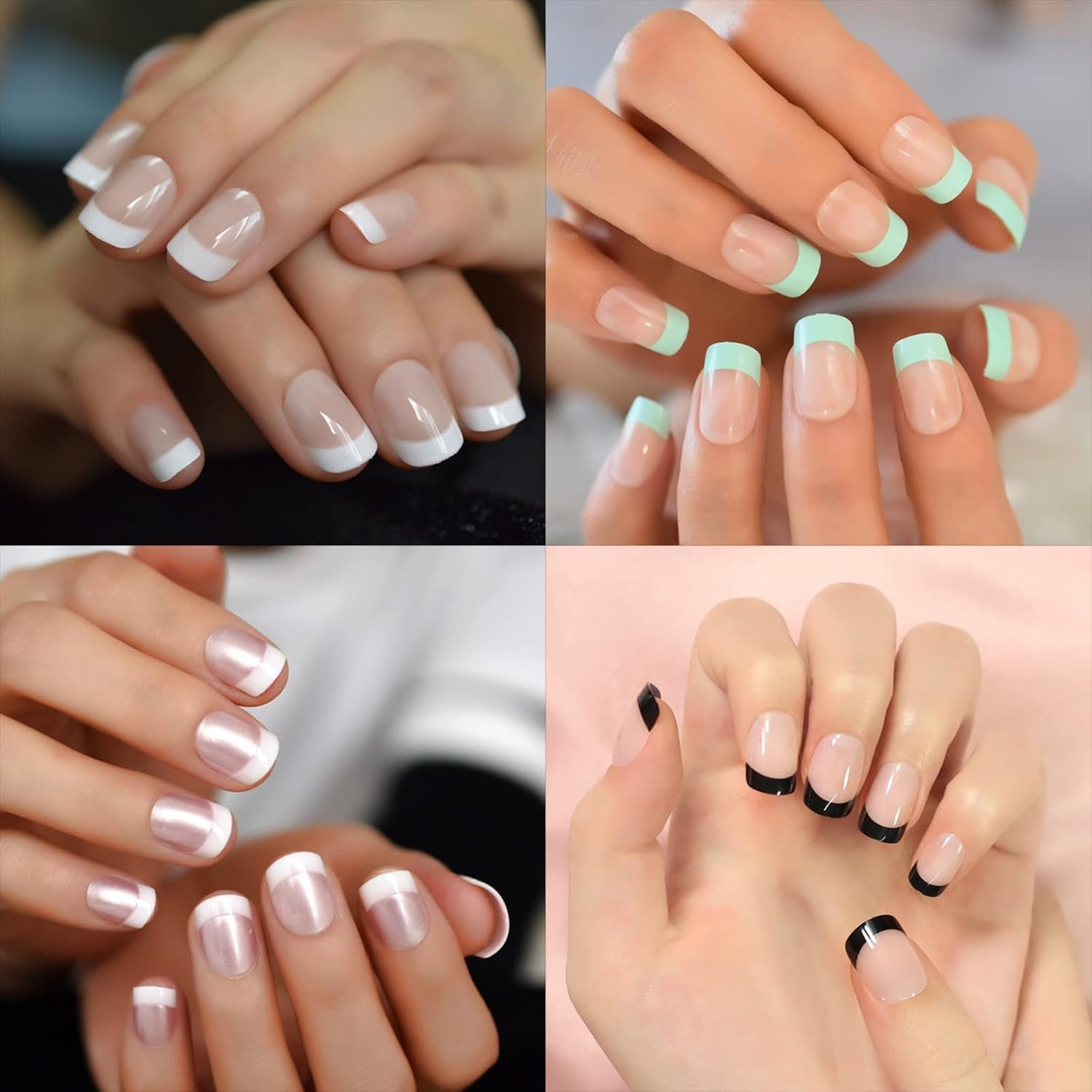 600 uñas artificiales cortas ovaladas, 12 tamaños, media cubierta, puntas de uñas postizas acrílicas, uñas artificiales para manicura, salón de mujeres, bricolaje (transparente)