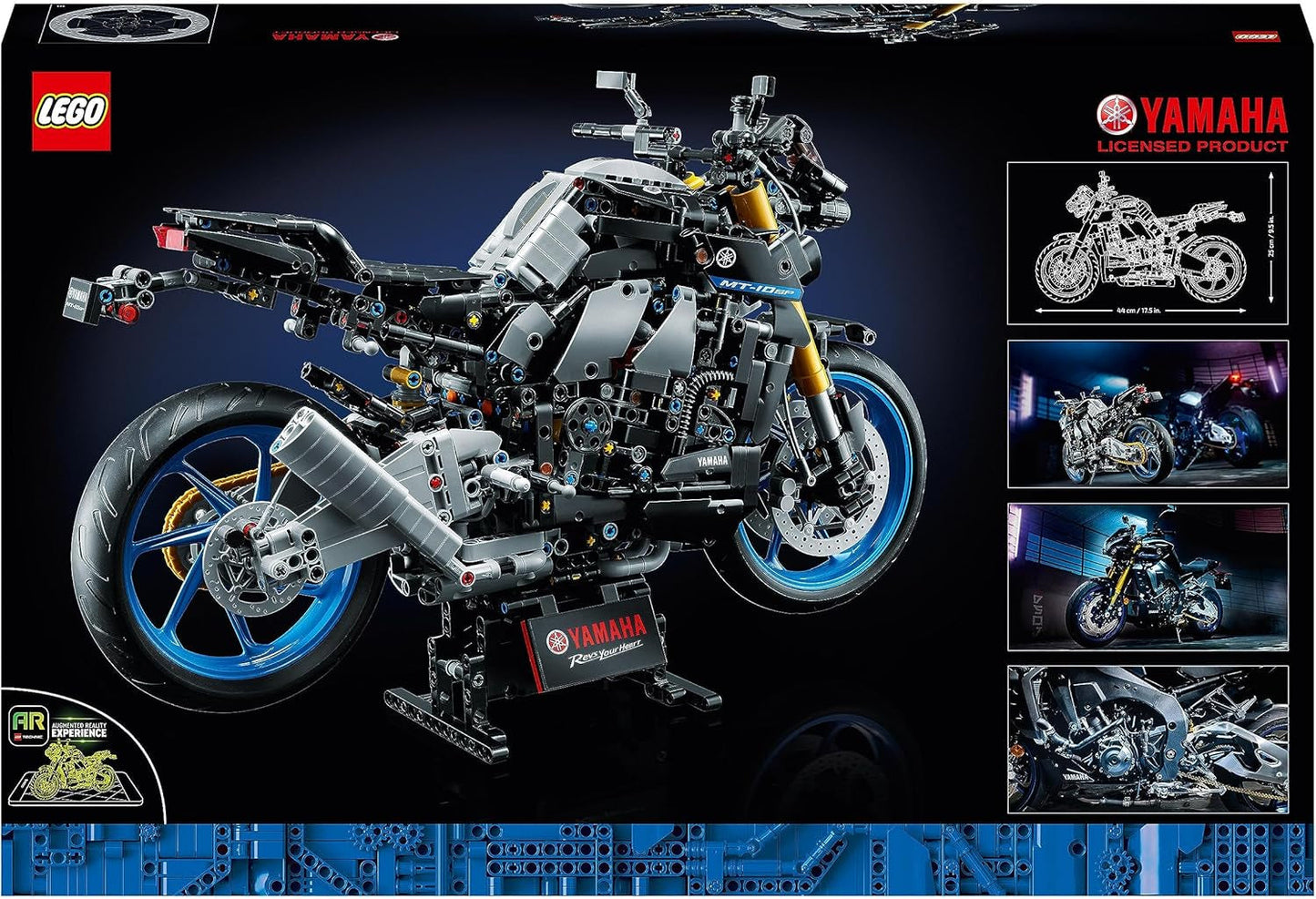 LEGO 42159 Technic Kit de Modelo de Motocicleta Yamaha MT-10 SP para Adultos, Auténtico Modelo de Vehículo con Motor de 4 Cilindros, Dirección Funcional y Aplicación Ar, Regalo para Hombres y Mujeres Kits de Construcción Besuche den LEGO-Store