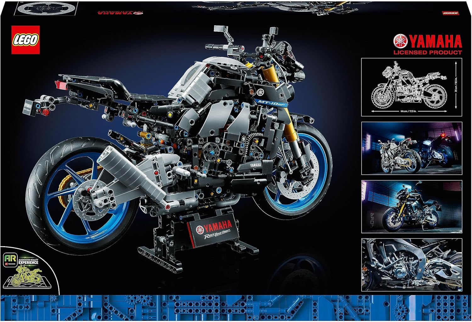 LEGO 42159 Technic Kit de Modelo de Motocicleta Yamaha MT-10 SP para Adultos, Auténtico Modelo de Vehículo con Motor de 4 Cilindros, Dirección Funcional y Aplicación Ar, Regalo para Hombres y Mujeres Kits de Construcción Besuche den LEGO-Store