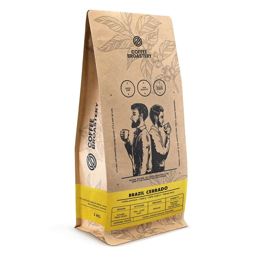 Juego de café en grano 2x1kg 2000g | Brasil Mogiana | Brasil Cerrado | Brasil | Café especial | recién frito