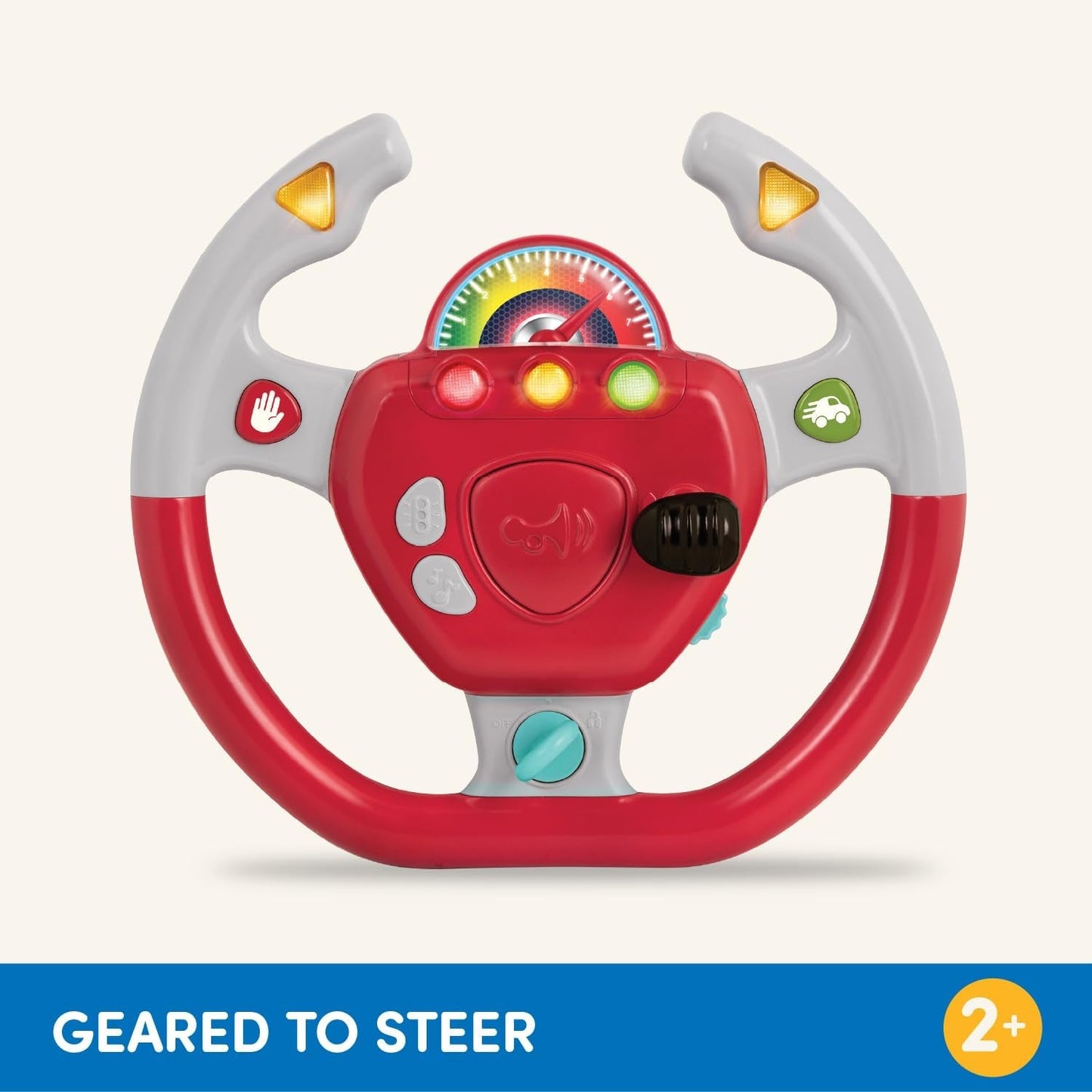 Plastic Battat, BT2525Z Volante de Juguete Interactivo También para Viajes y Paseos en Auto con Luces y Sonidos para Niños de 2 Años en Adelante, Rojo, Compatible con Autos Bebe Toys Naty Shop
