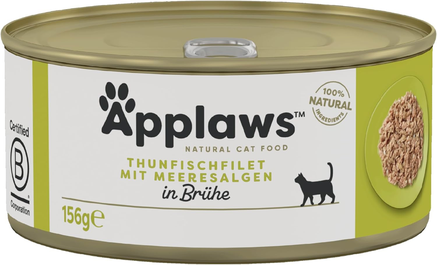 Applaws 100% natural Premium Nassfutter para Katzen, Thunfischfilet mit Algen in Brühe - Paquete con 24 dosis de 156 g