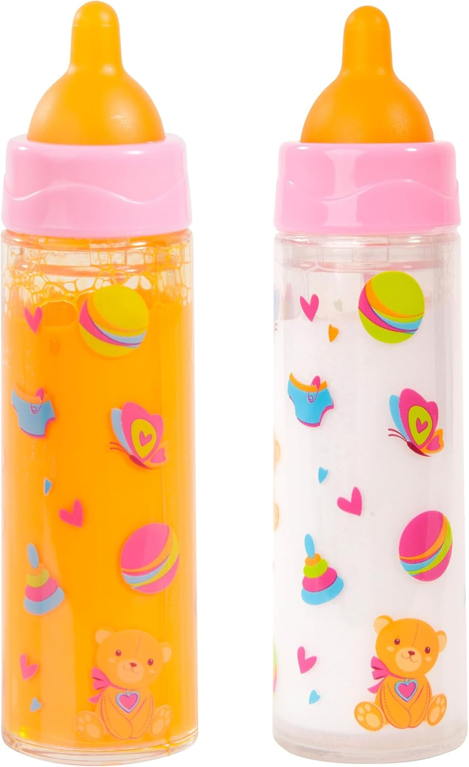 Bayer Design 79201AE Botella mágica, botella de leche, botella para beber, accesorio para muñecas, blanco y naranja