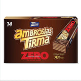 Gofres con chocolate negro Tirma 70% cacao | Sin azúcar añadido | Apto para dietas cetogénicas | Bajo en carbohidratos | Para diabéticos Paquete múltiple de obleas de chocolate | 3 piezas | 64,5 gramos