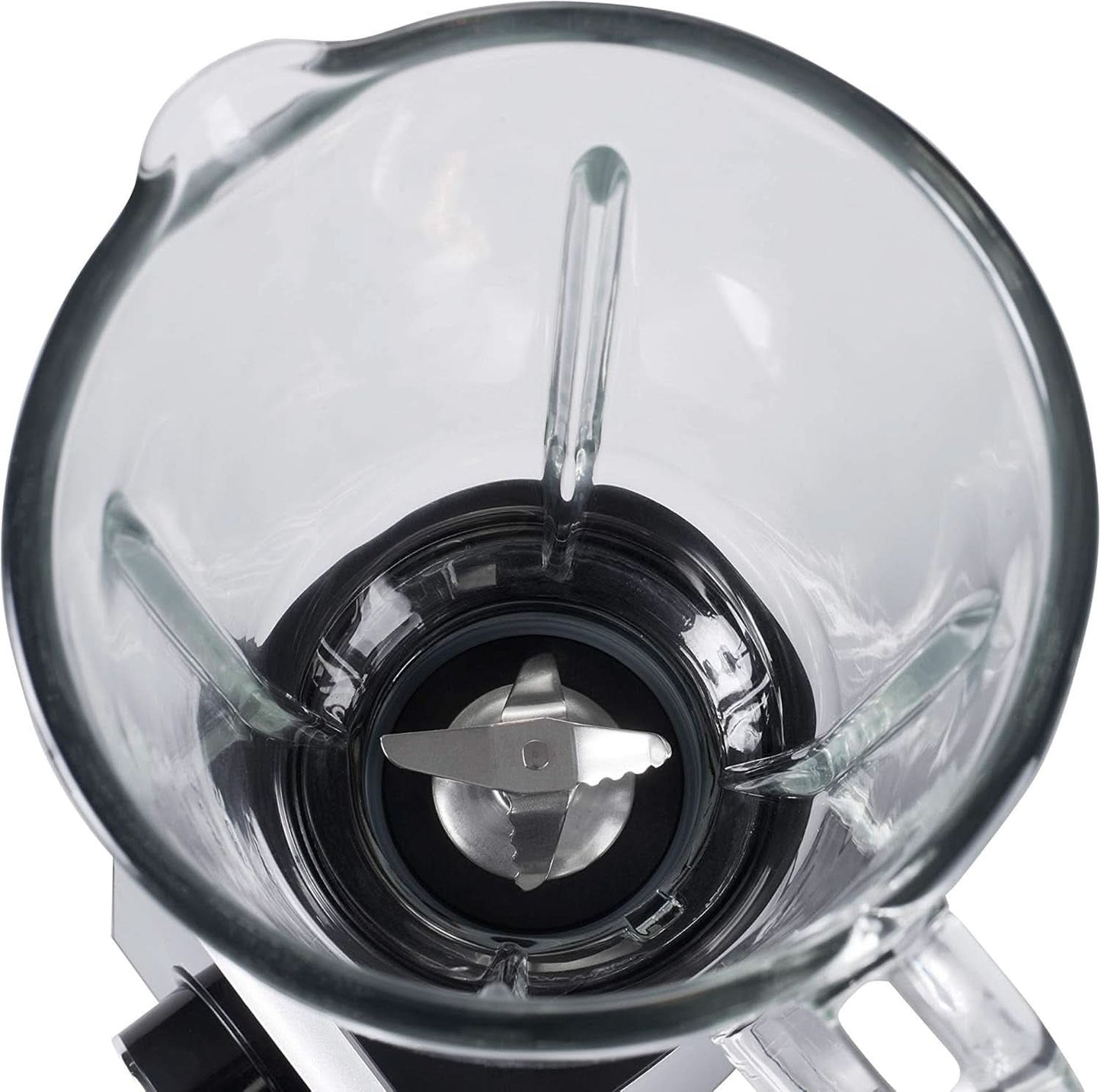 CR 4077 Batidora con base con vaso de cristal de 1,5 l, batidora, batidora alta, Mahlung, Eis-Zerkleinerung, Pulsfunktion, Edelstahlklingen, 2 Geschwindigkeiten, 1000W, Schwarz/Silber Kitchen Naty Shop