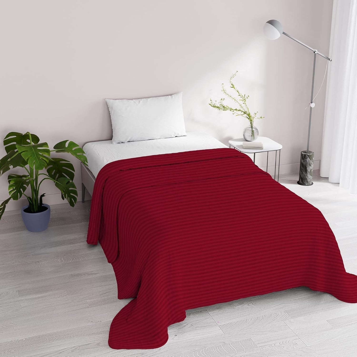 Colcha de verano Satin Stripes, poliéster, crema, 260X250 Cm Edredones y edredones Naty Shop Burdeos 170X250 Cm