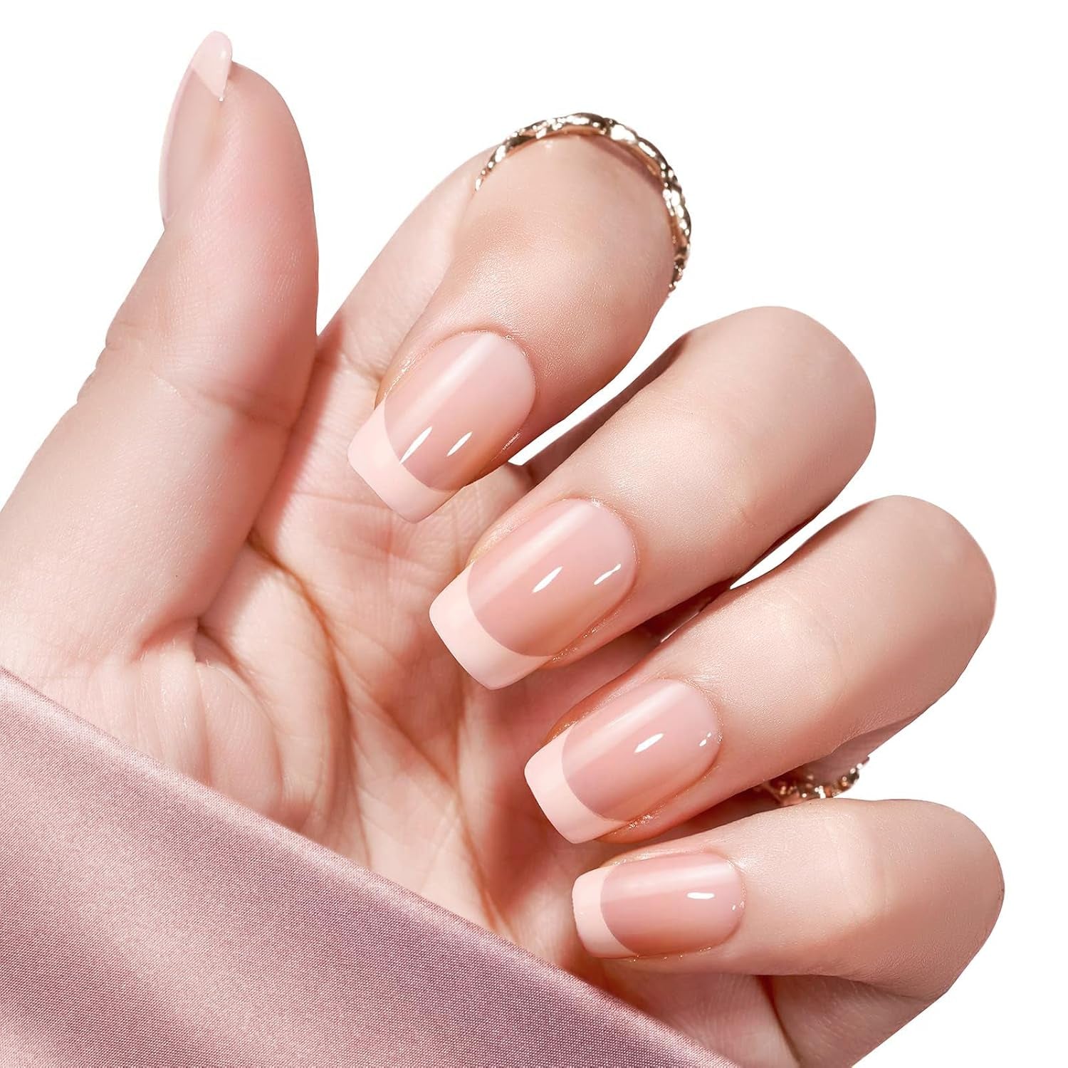 360 Piezas de Uñas Artificiales Francesas Uñas Postizas Rectángulo Mediano con Lima de Uñas Postizas Puntas Naturales DIY Presione para Damas y Mujeres