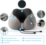 Good Nite Almohada para el cuello Almohada para el cuello de avión Almohada de viaje Almohada para el cuello para adultos Almohada para el hogar Almohada para la cabeza Espuma viscoelástica ergonómica Lavable con respaldo estrecho Almohadas de viaje grises ajustables Naty Shop