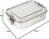 Fiambrera Wenco de Acero Inoxidable, 2 Compartimentos, Gran Capacidad, 850 ml, Fiambrera Impermeable, Apta para Lavavajillas, Incluye Anillo de Silicona de Repuesto, 18,5 x 14 x 5,5 cm, Plata (Paquete de 2) Cajas para Almacenamiento de Alimentos Naty Shop