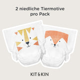 Pañales Kit & Kin Premium, tamaño 4 (9-14 kg), 128 unidades, a base de plantas e hipoalergénicos, protección confiable contra fugas, veganos y libres de crueldad